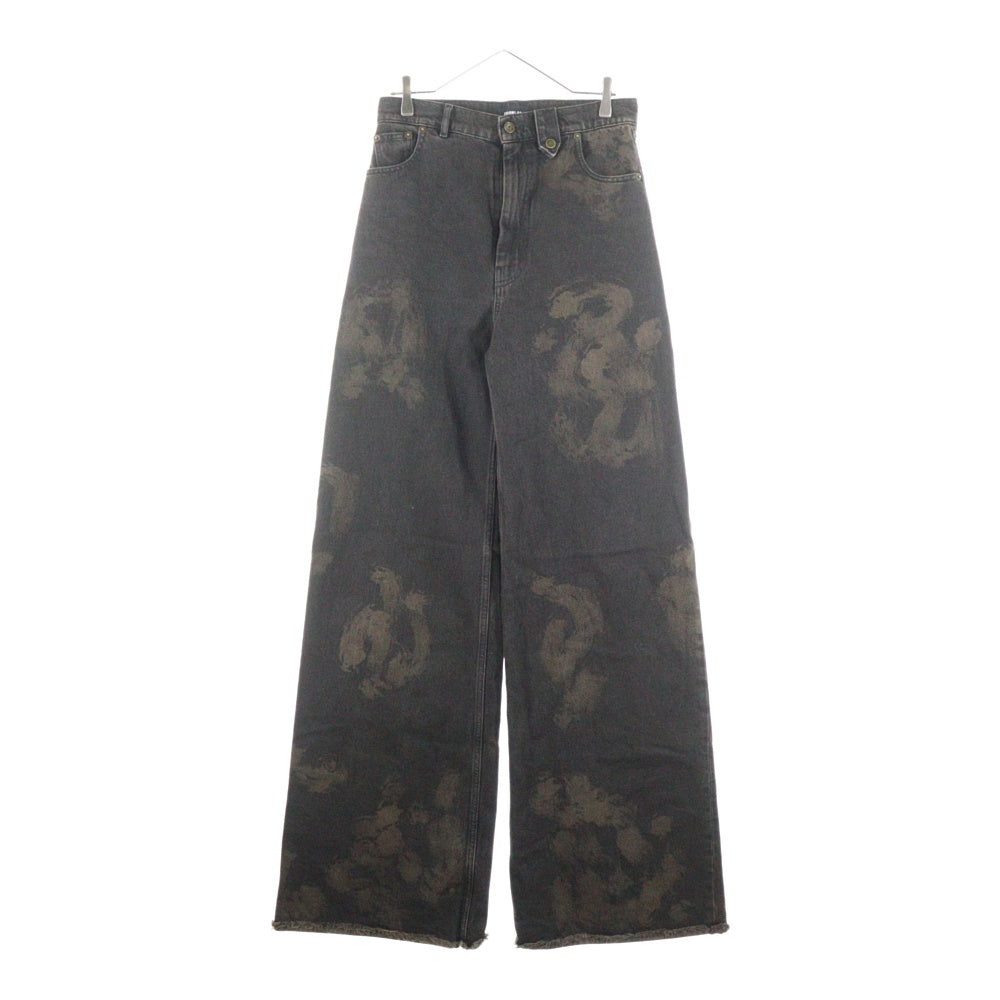 Egon Lab.(エゴンラボ) 24AW ブリーチデザイン加工 バギーデニムパンツ ブラウン