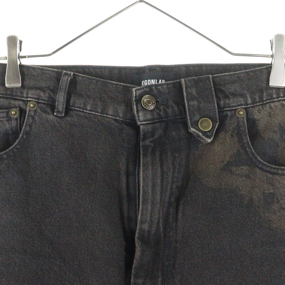 Egon Lab.(エゴンラボ) 24AW ブリーチデザイン加工 バギーデニムパンツ ブラウン