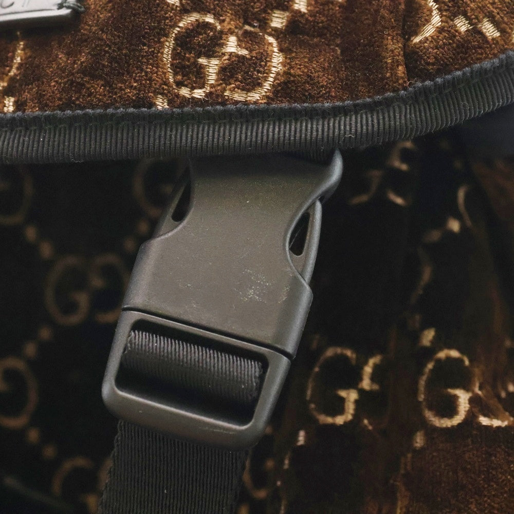 GUCCI(グッチ) GG Velvet Medium Backpack GGベルベット ミディアム バックパック リュックサック ブラウン