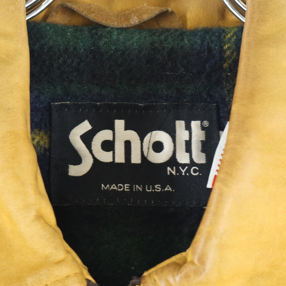 SCHOTT(ショット) VINTAGE NUBUCK LETHER COAT ヴィンテージ USA製 ヌバック レザー コート ジャケット ブラウン