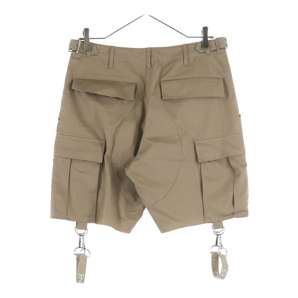 CELINE(セリーヌ) ストラップディテール ワイドレッグ カーゴショーツ ハーフパンツ ベージュ 2Z383219I