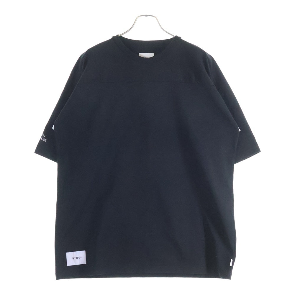 WTAPS(ダブルタップス) 23SS QB SS CTPL WUT バイカラー フットボール オーバーサイズ半袖Tシャツ カットソー ブラック/ホワイト 231ATDT-CSM31