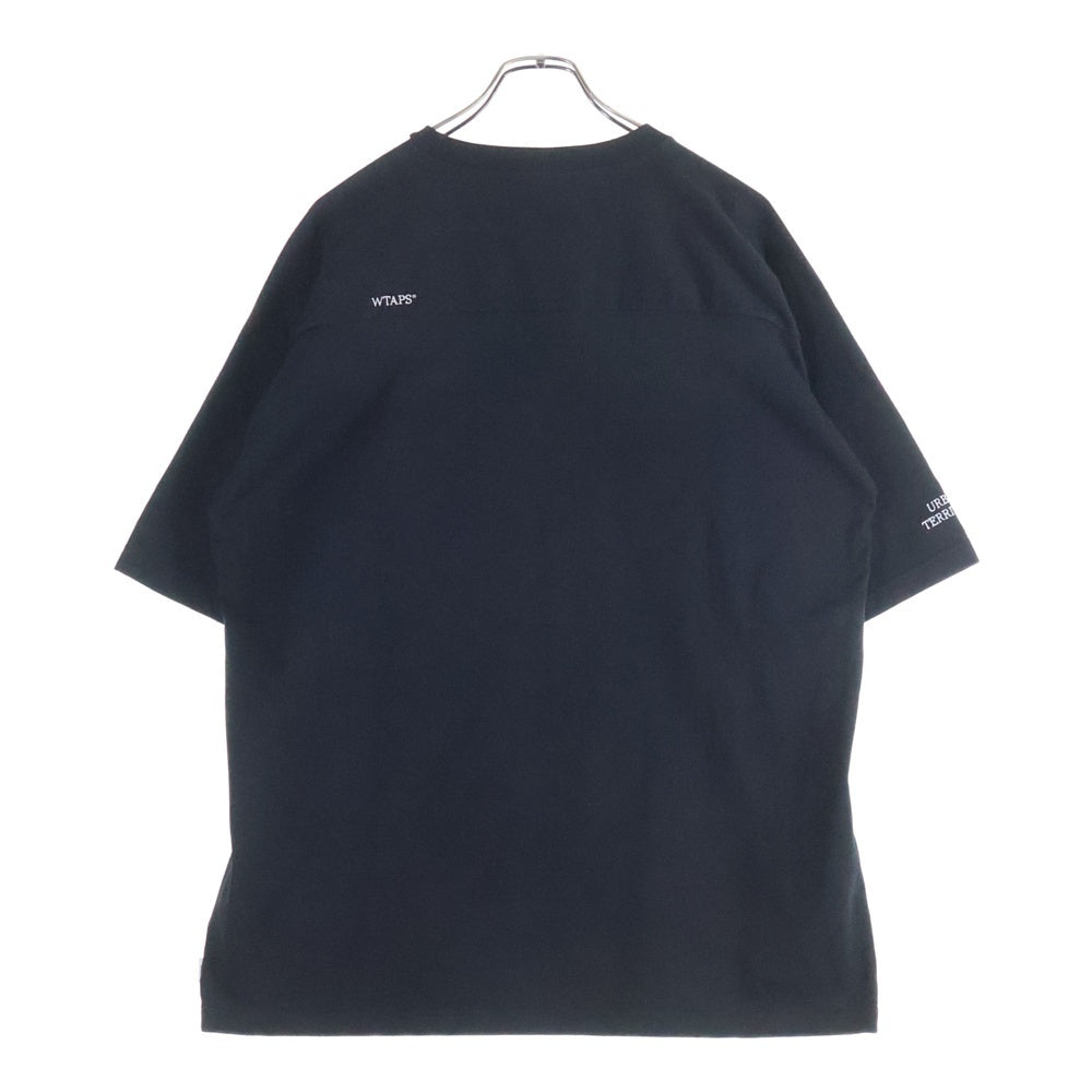 WTAPS(ダブルタップス) 23SS QB SS CTPL WUT バイカラー フットボール オーバーサイズ半袖Tシャツ カットソー ブラック/ホワイト 231ATDT-CSM31