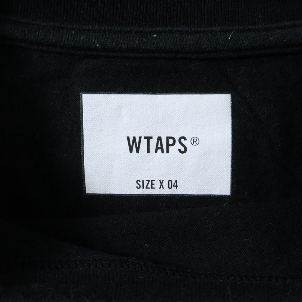 WTAPS(ダブルタップス) 23SS SAC 02/SS/COTTON CREVASSE ロゴ刺繍 半袖ポケットTシャツ カットソー ブラック