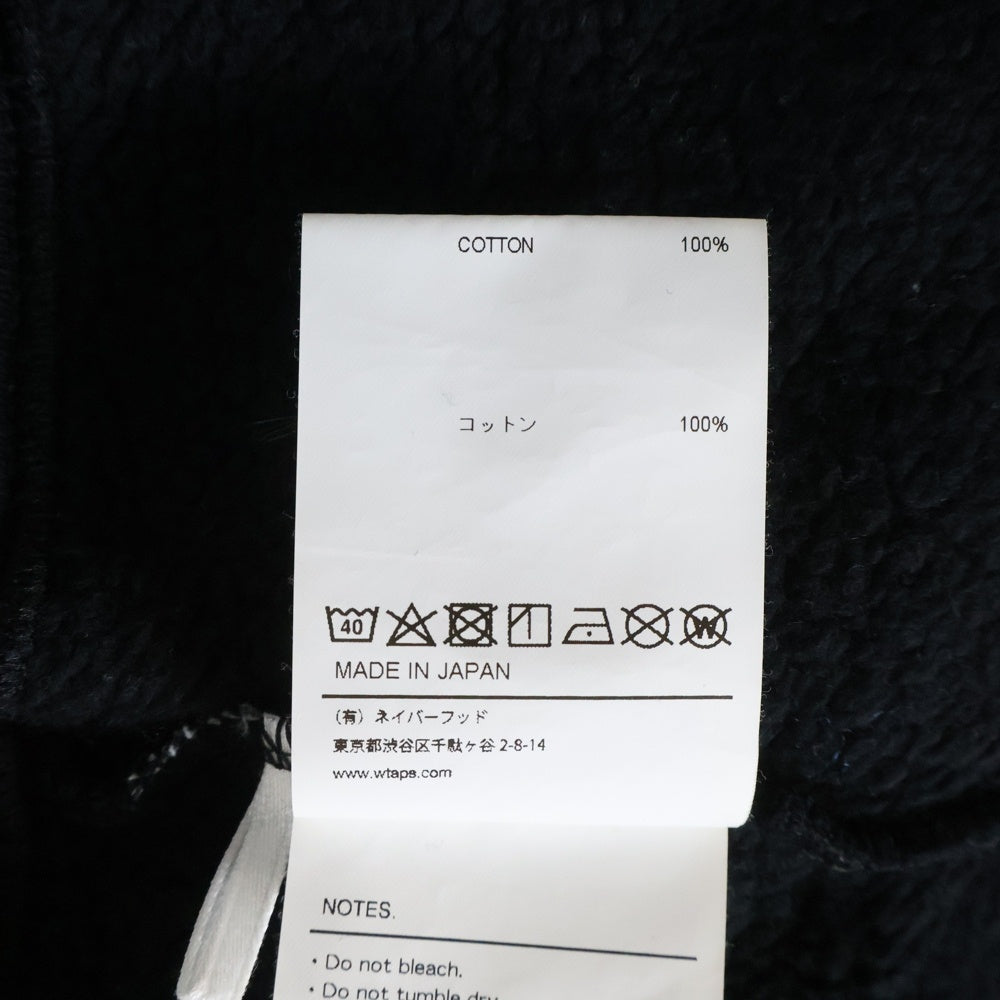 WTAPS(ダブルタップス) 22AW LLW SWEATER COTTONB ロゴパッチ スウェットクルーネックシャツ トレーナー ブラック 222ATDT-CSM21