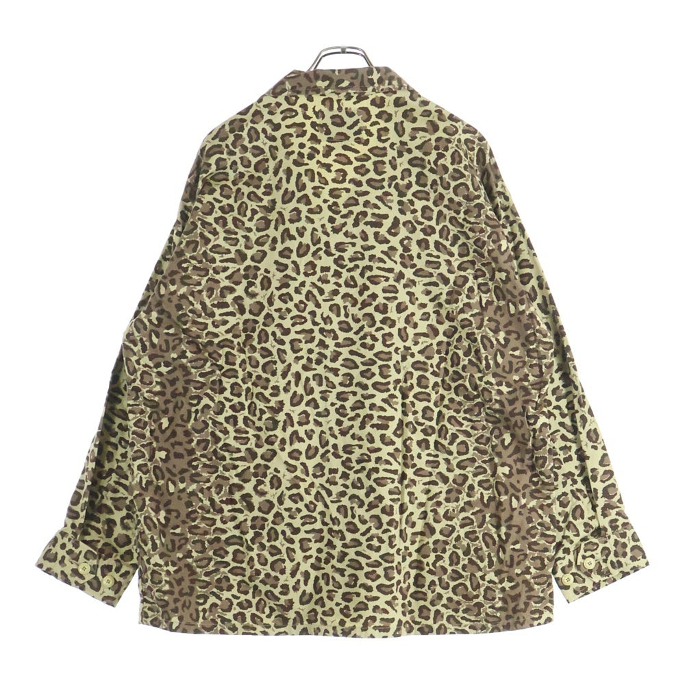 WTAPS(ダブルタップス) 21SS JUNGLE 01 LS COTTON.TWILL.CAMO レオパード柄 ジャングルファティーグ ミリタリー長袖シャツ ベージュ/ブラウン 211WVDT-SHM02