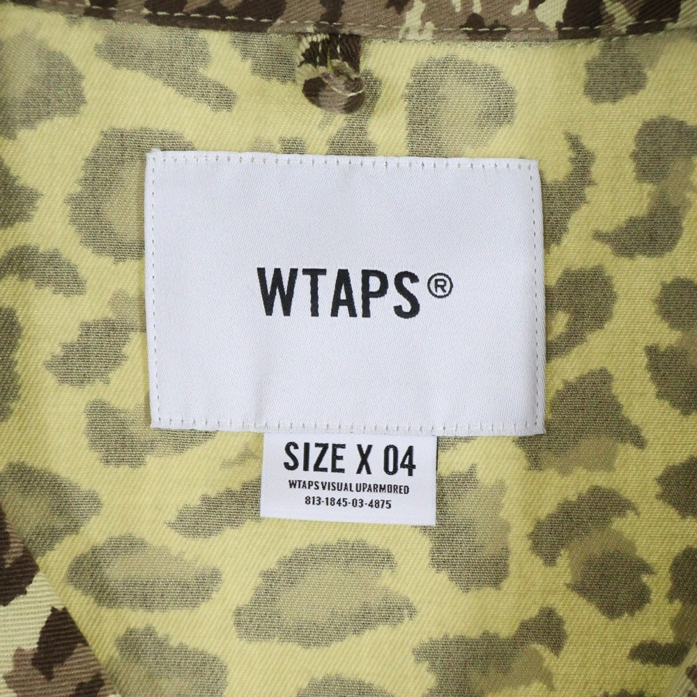 WTAPS(ダブルタップス) 21SS JUNGLE 01 LS COTTON.TWILL.CAMO レオパード柄 ジャングルファティーグ ミリタリー長袖シャツ ベージュ/ブラウン 211WVDT-SHM02