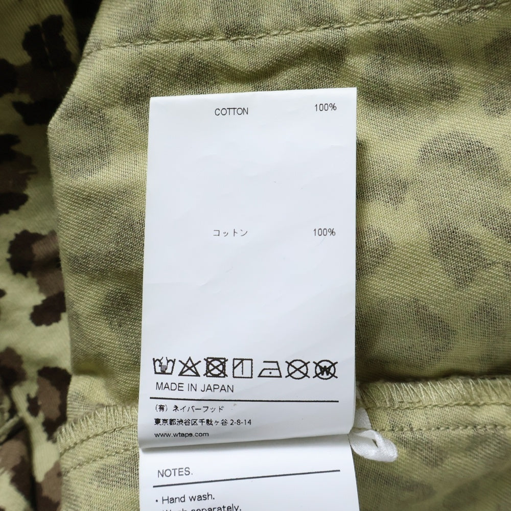 WTAPS(ダブルタップス) 21SS JUNGLE 01 LS COTTON.TWILL.CAMO レオパード柄 ジャングルファティーグ ミリタリー長袖シャツ ベージュ/ブラウン 211WVDT-SHM02