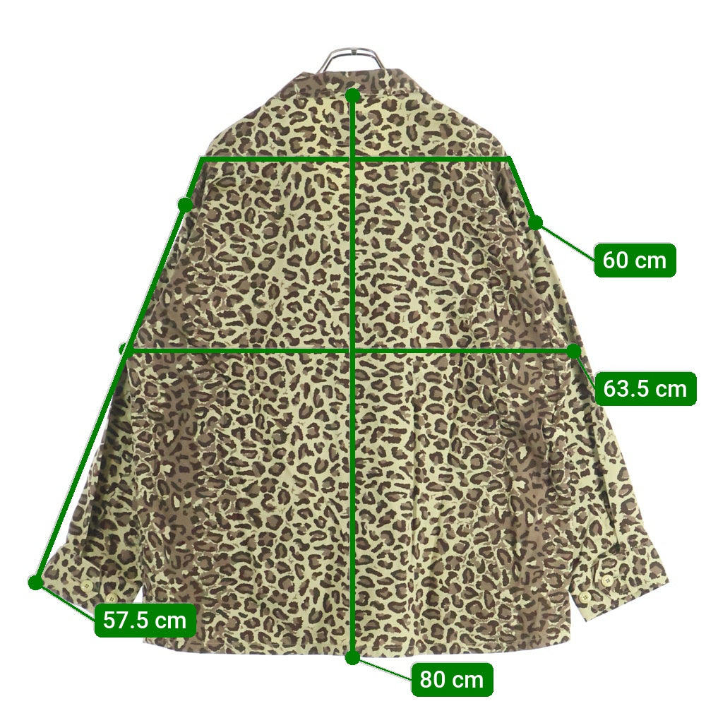 WTAPS(ダブルタップス) 21SS JUNGLE 01 LS COTTON.TWILL.CAMO レオパード柄 ジャングルファティーグ ミリタリー長袖シャツ ベージュ/ブラウン 211WVDT-SHM02