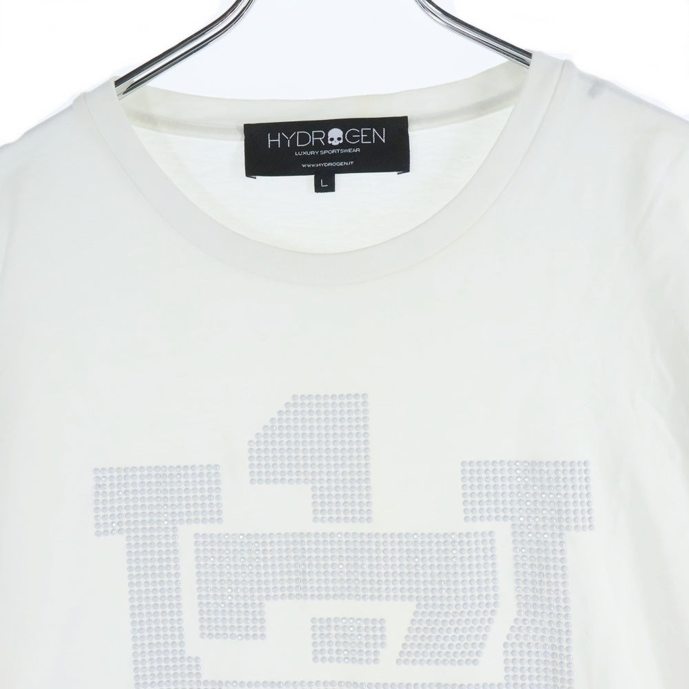 HYDROGEN(ハイドロゲン) ロゴ 長袖Tシャツ ロンT カットソー ホワイト