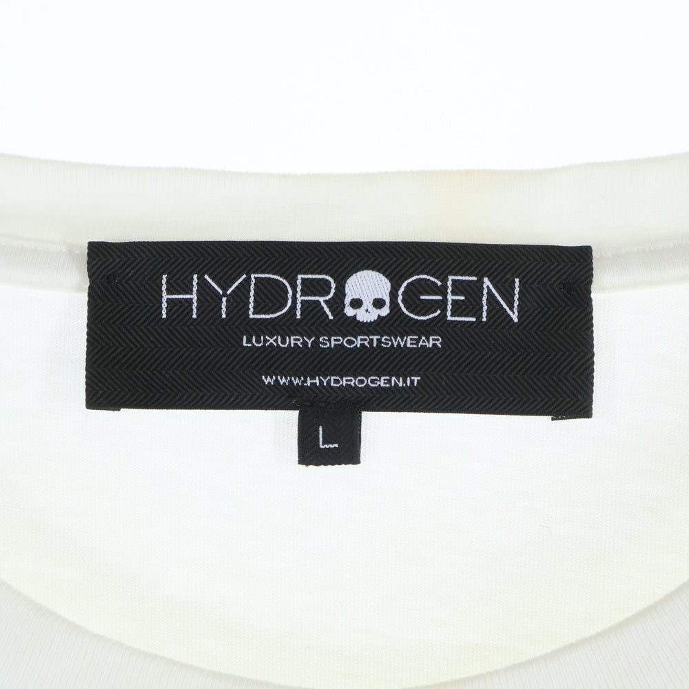 HYDROGEN(ハイドロゲン) ロゴ 長袖Tシャツ ロンT カットソー ホワイト