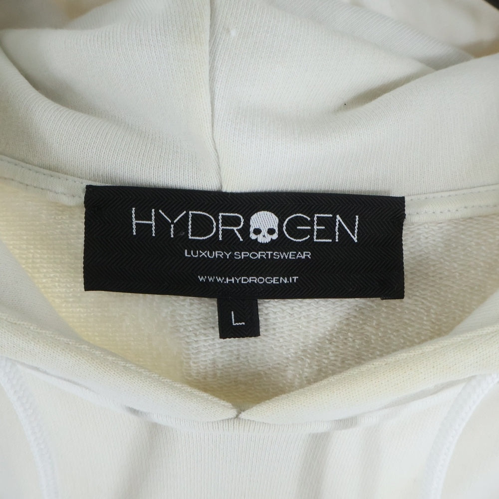HYDROGEN(ハイドロゲン) 刺し子 刺繍 フーディー プルオーバーパーカー ホワイト