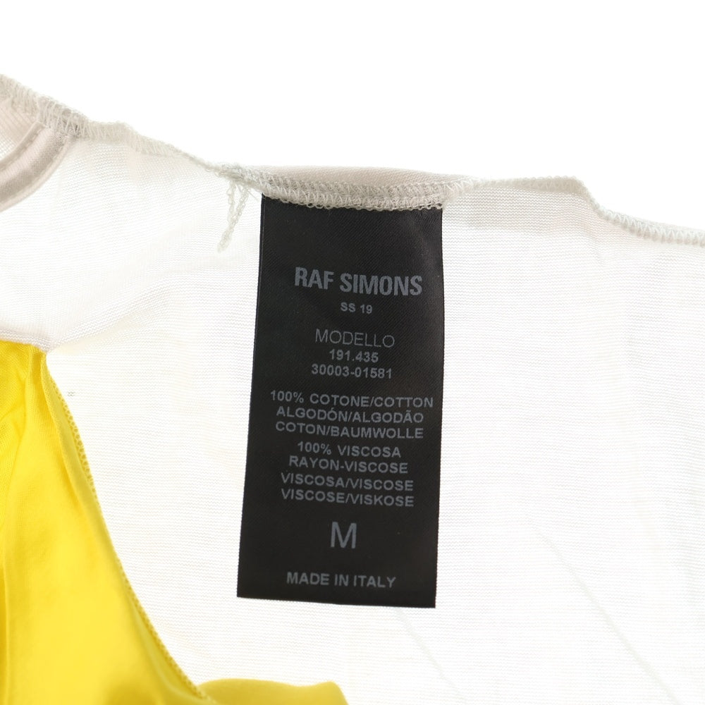 RAF SIMONS(ラフシモンズ) 19SS フォトプリントロゴ Tシャツ スカーフ ホワイト/イエロー 30003-01581 レディース