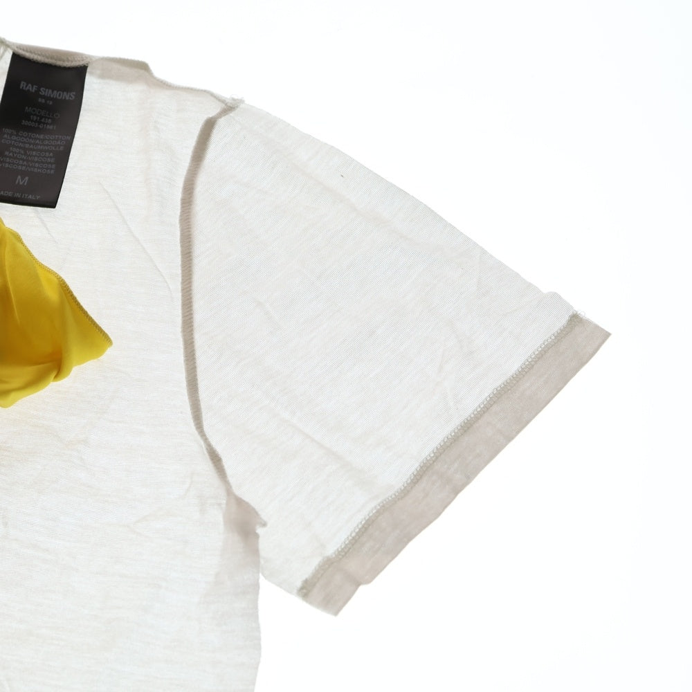 RAF SIMONS(ラフシモンズ) 19SS フォトプリントロゴ Tシャツ スカーフ ホワイト/イエロー 30003-01581 レディース