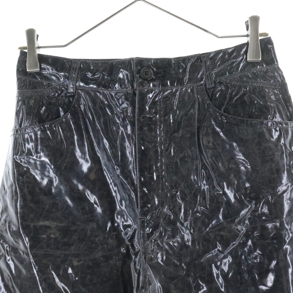 CHRISTIAN DADA(クリスチャンダダ) エナメル ストレートパンツ トラウザー ブラック CDM-19W-0618