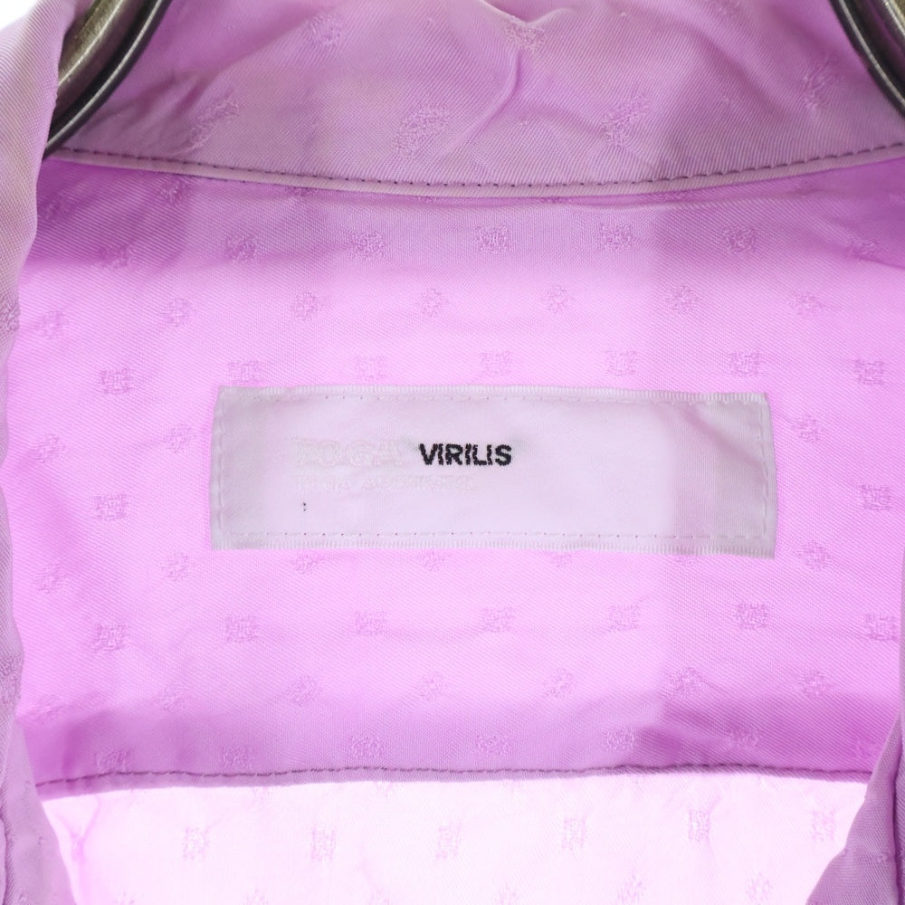 TOGA VIRILIS(トーガ ビリリース) 22SS CUPRA JACQUARD SHIRT デザイン 半袖シャツ パープル TV21-FJ309