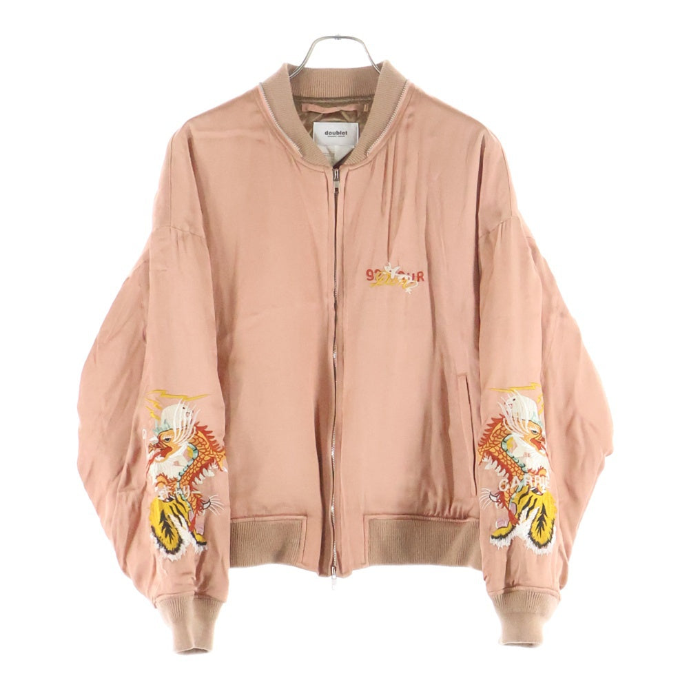 doublet(ダブレット) 17AW CHAOS EMBROIDERY SOUVENIR JACKET カオスエンブロダイアリー スーベニアジャケット スカジャン ピンク 17AW04BL42