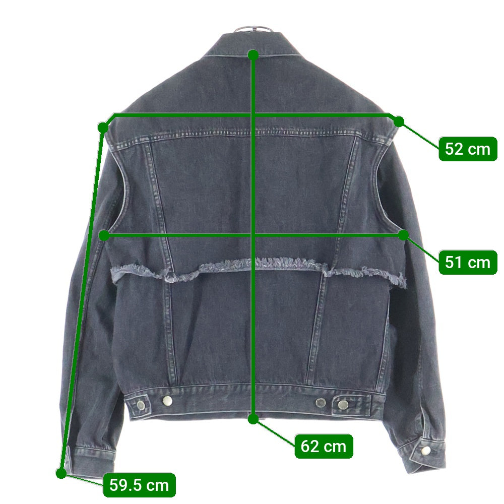 JOHN LAWRENCE SULLIVAN(ジョンローレンスサリバン) 18SS 再構築 レイヤードデニムジャケット ブラック 1A014-0318-42