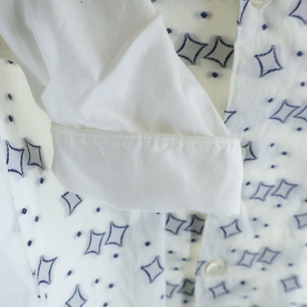 COMME des GARCONS HOMME(コムデギャルソンオム) 00's 田中オム 総柄刺繍ロゴ 長袖シャツ ホワイト HB-040170