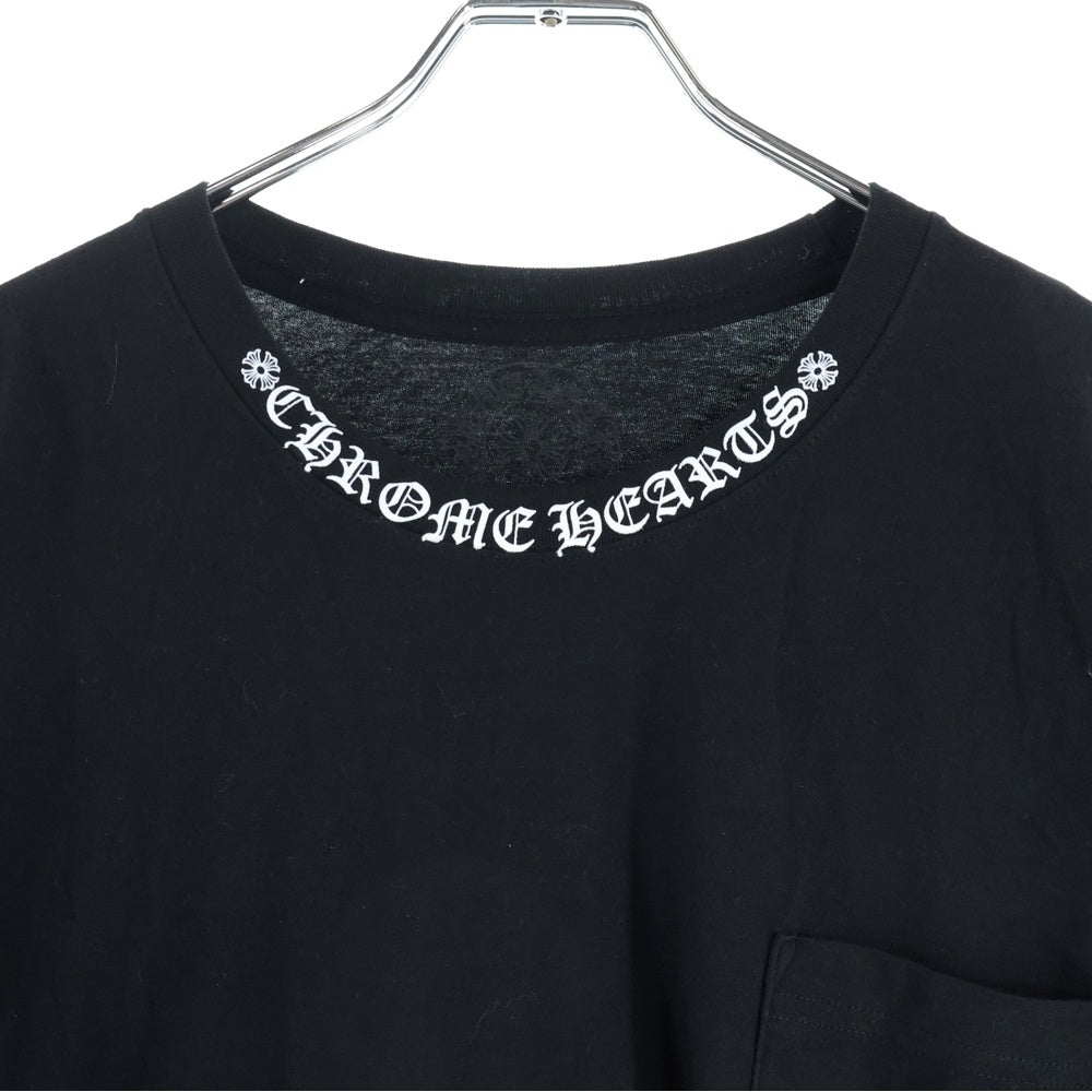CHROME HEARTS(クロムハーツ) NECK LOGO S/S TEE ネックロゴプリント 半袖Tシャツ カットソー ブラック