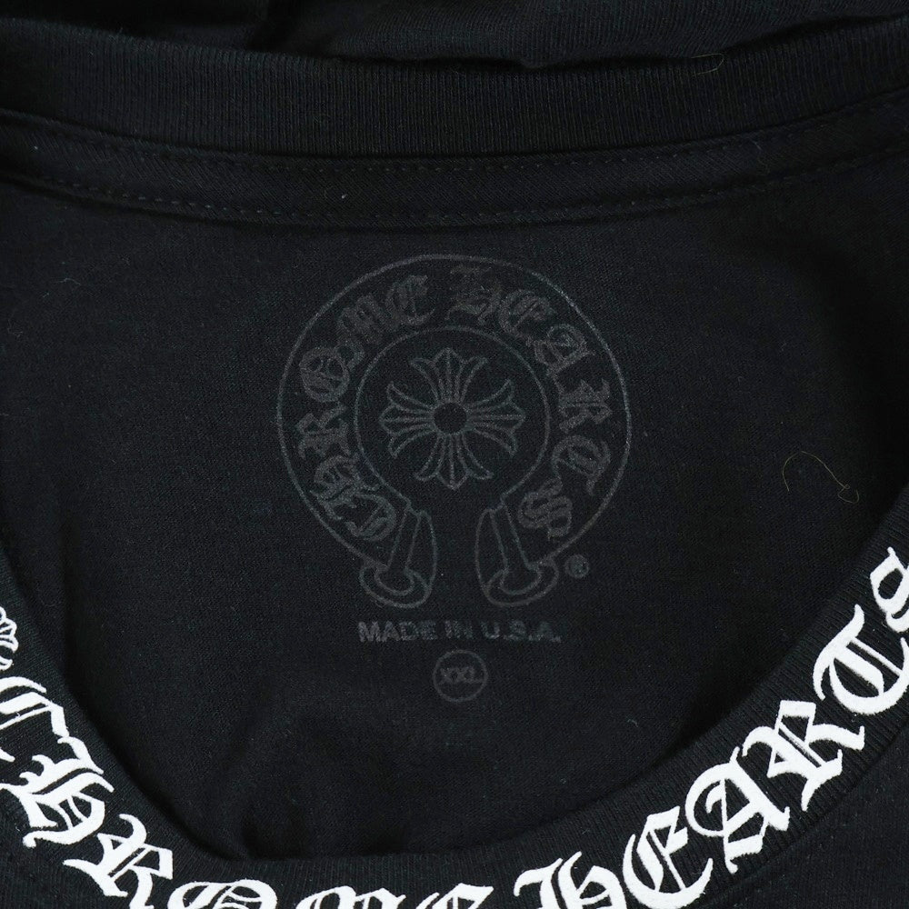 CHROME HEARTS(クロムハーツ) NECK LOGO S/S TEE ネックロゴプリント 半袖Tシャツ カットソー ブラック