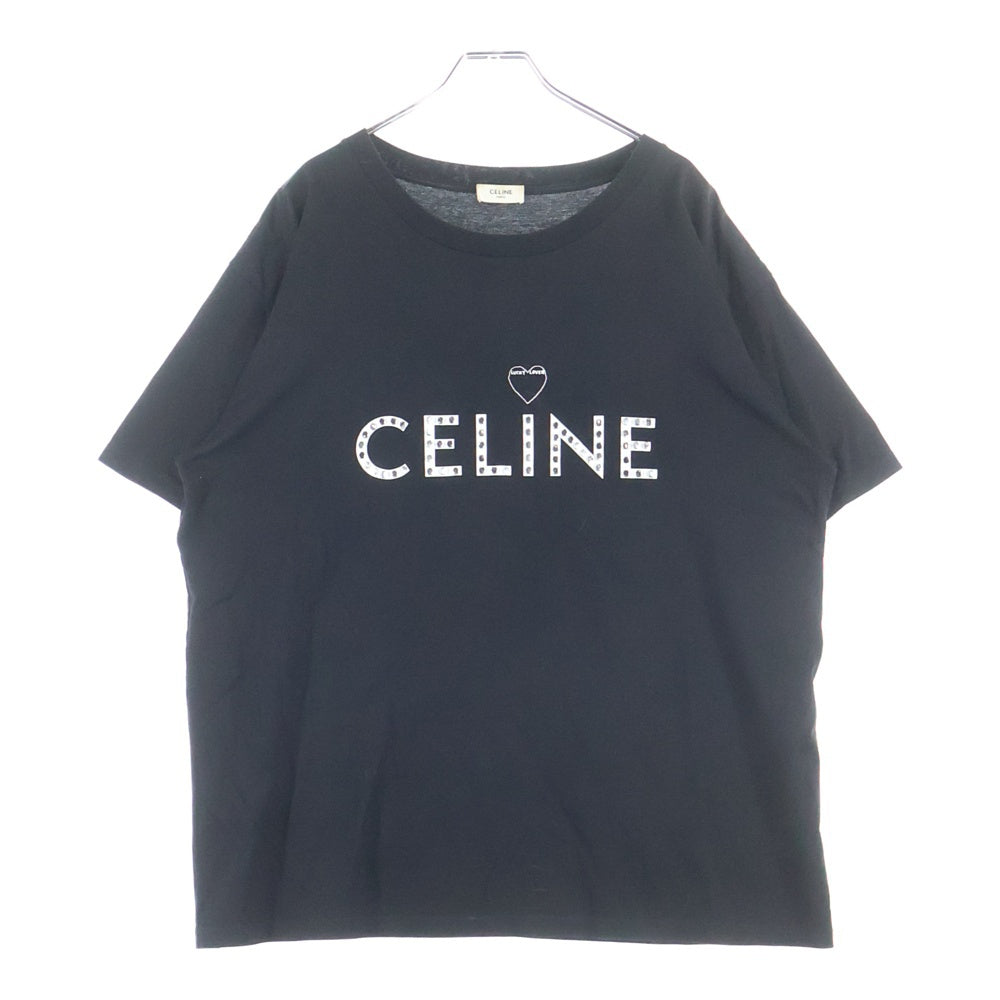 CELINE(セリーヌ) 22SS アーティストスタッズ プリントデザイン クルーネック半袖Tシャツ ブラック 2X67A671Q