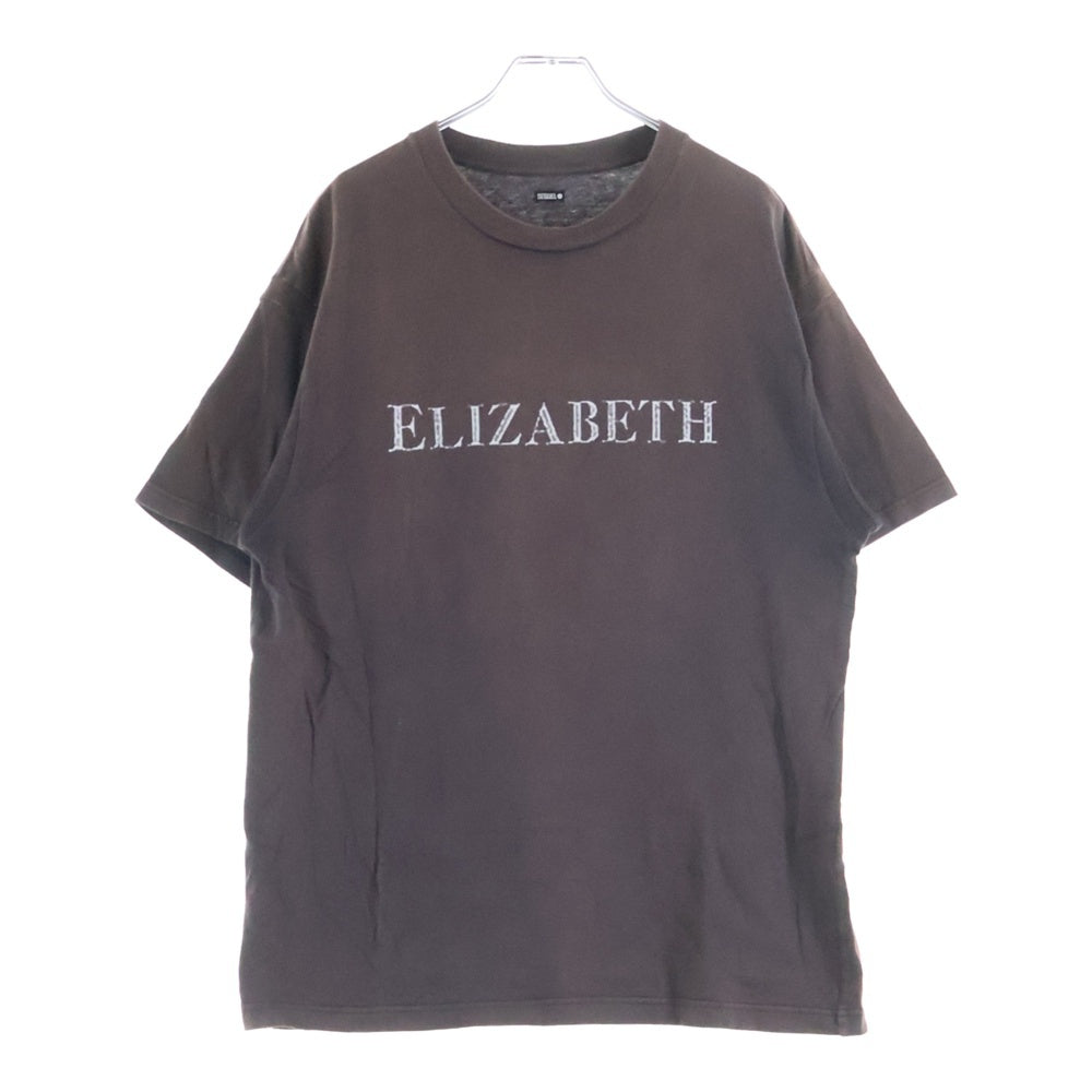 SEQUEL(シークエル) ELIZABETH エリザベス ロゴプリント 半袖Tシャツ カットソー チャコールグレー