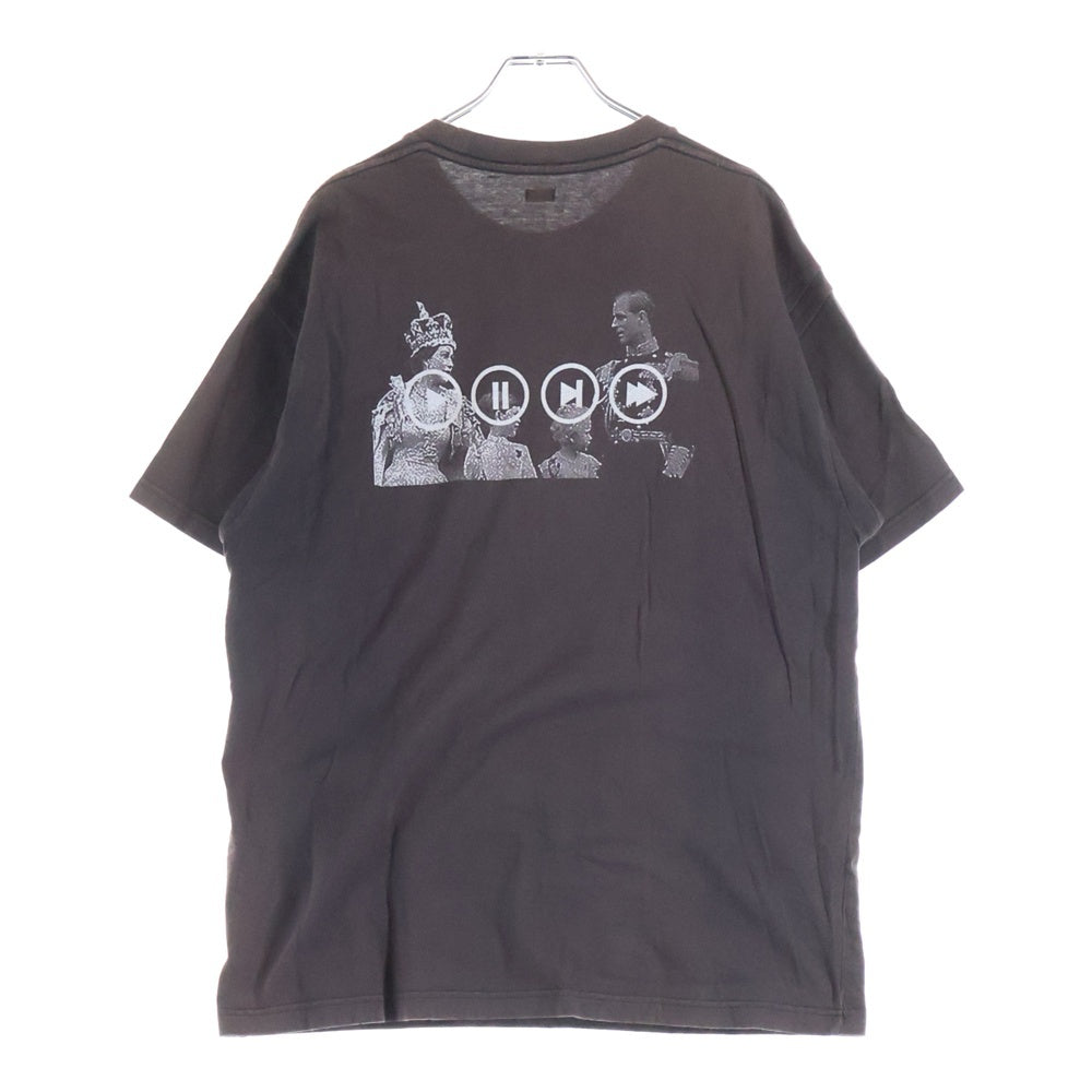 SEQUEL(シークエル) ELIZABETH エリザベス ロゴプリント 半袖Tシャツ カットソー チャコールグレー