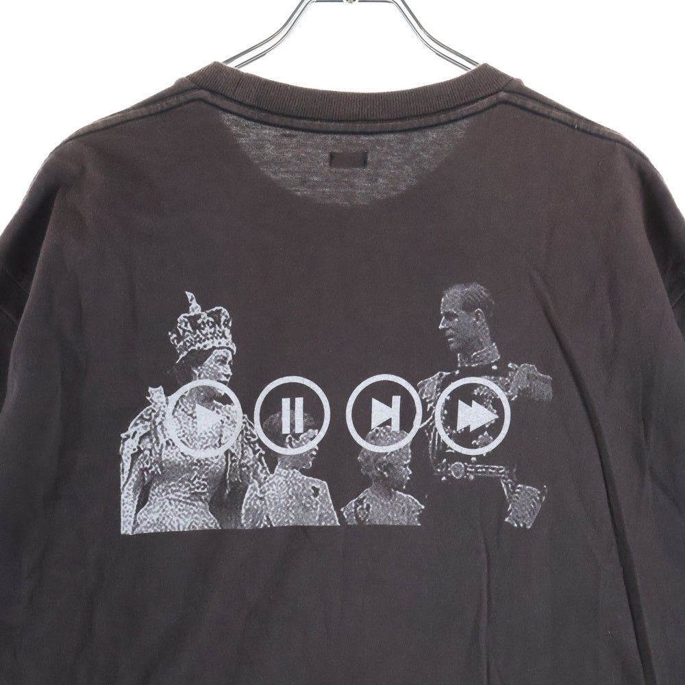 SEQUEL(シークエル) ELIZABETH エリザベス ロゴプリント 半袖Tシャツ カットソー チャコールグレー
