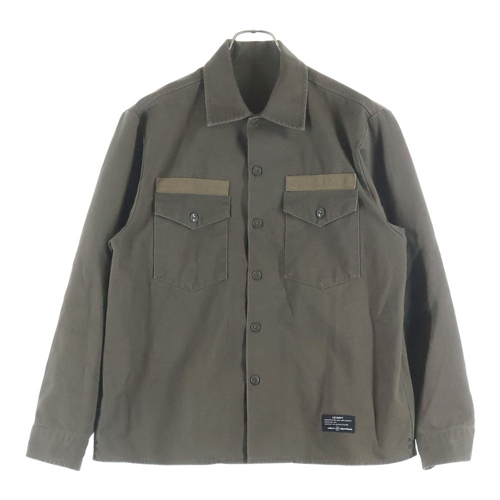 UNIFORM EXPERIMENT(ユニフォームエクスペリメント) 20AW MIL DOUBLE POCKET SHIRT ダブルポケット 長袖シャツ カーキ UE-202009