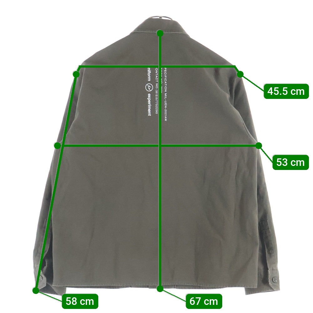 UNIFORM EXPERIMENT(ユニフォームエクスペリメント) 20AW MIL DOUBLE POCKET SHIRT ダブルポケット 長袖シャツ カーキ UE-202009