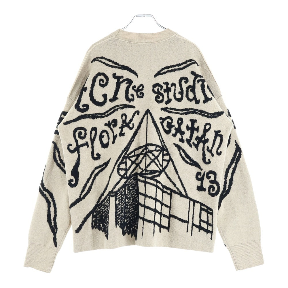 Acne Studios(アクネ ストゥディオズ) 24SS Jacquard Logo Sweater ジャガードロゴセーター クルーネックニット ベージュ