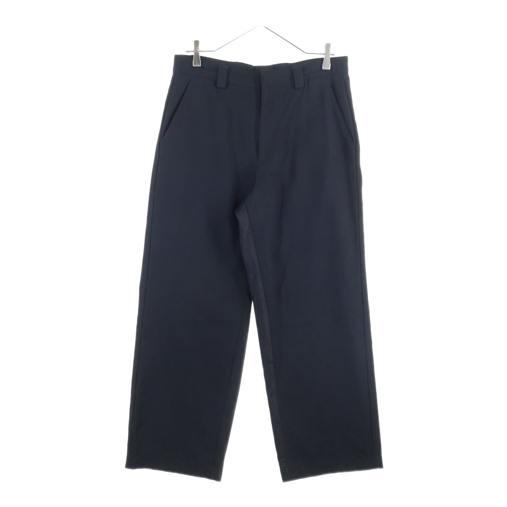 PRADA(プラダ) 23SS トライアングルプレート ワイドスラックス トラウザーウールパンツ ブラック SPH255 S231 11A6