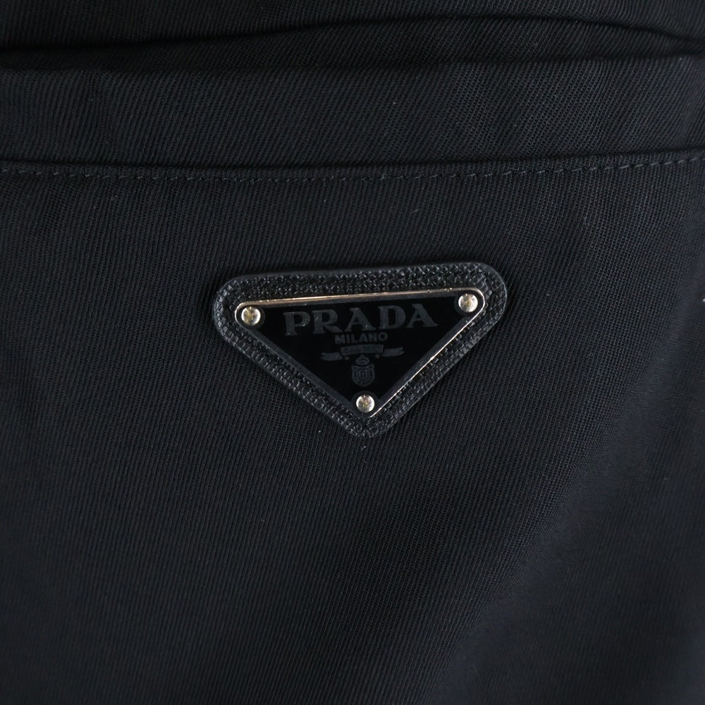 PRADA(プラダ) 23SS トライアングルプレート ワイドスラックス トラウザーウールパンツ ブラック SPH255 S231 11A6