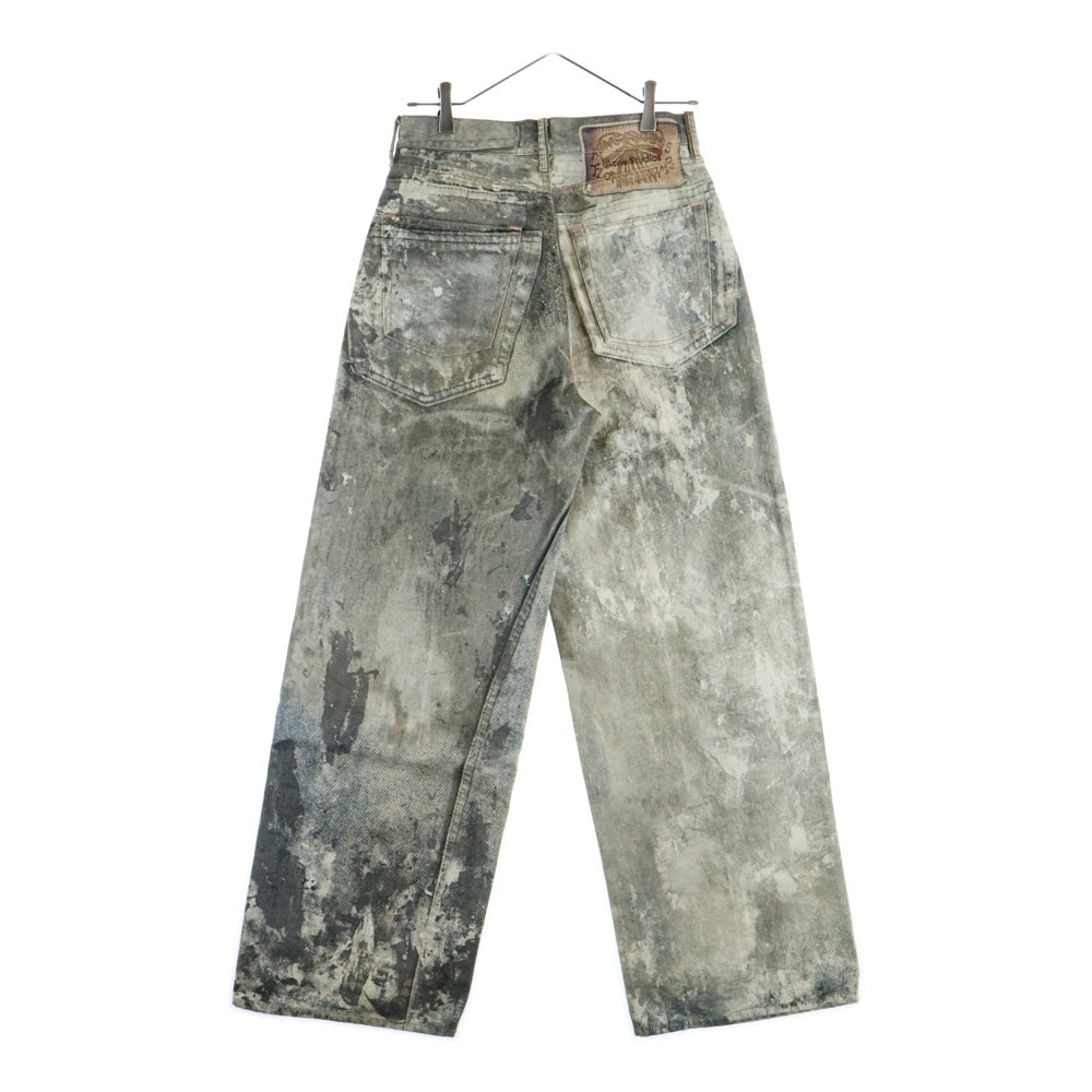 Acne Studios(アクネ ストゥディオズ) 1981 ルーズフィットトラウザーズ 転写プリントデニムパンツ グレー FN-MN-TROU000959