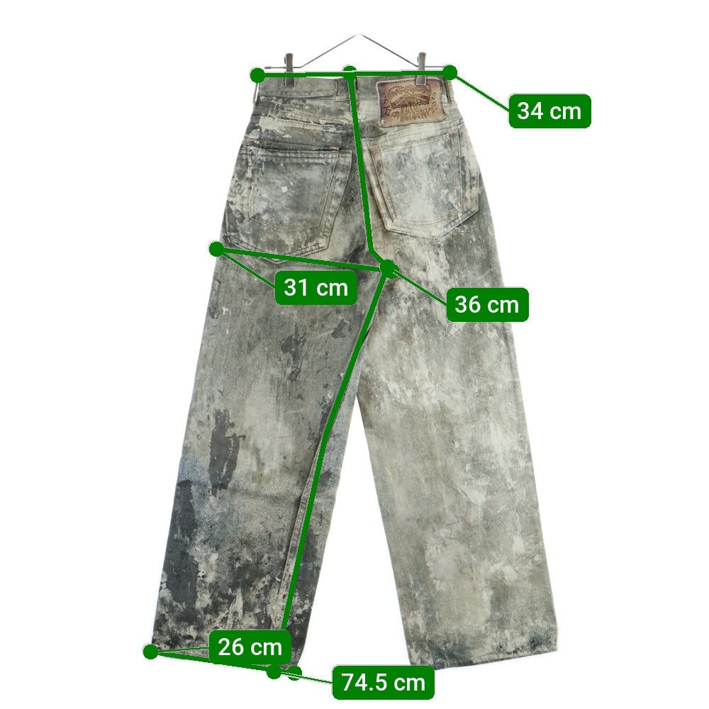 Acne Studios(アクネ ストゥディオズ) 1981 ルーズフィットトラウザーズ 転写プリントデニムパンツ グレー FN-MN-TROU000959