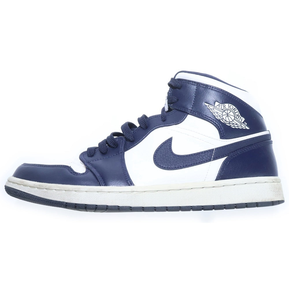 NIKE(ナイキ) AIR JORDAN 1 MID 554724-174 エアジョーダン1ミッド ミッドカットスニーカー ネイビー/ホワイト US10/28cm