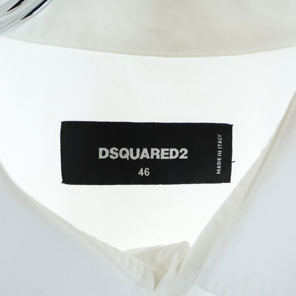 DSQUARED2(ディースクエアード) フロントロゴプリント長袖シャツ ホワイト S74DM0768 S36275