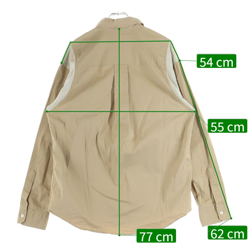 DSQUARED2(ディースクエアード) フロントロゴプリントバイカラー長袖シャツ ベージュ S74DM0792 S35175