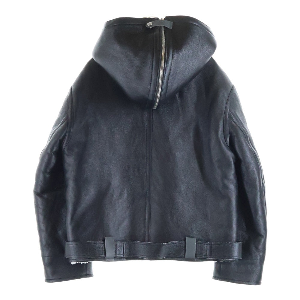 KENZO(ケンゾー) シリアングトリム リバーシブル レザー/ムートンジャケット ブラック/ホワイト FE65LB2030AA