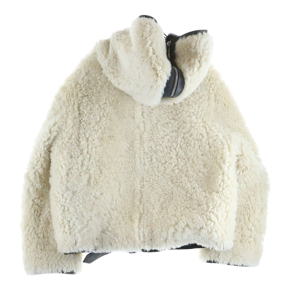 KENZO(ケンゾー) シリアングトリム リバーシブル レザー/ムートンジャケット ブラック/ホワイト FE65LB2030AA