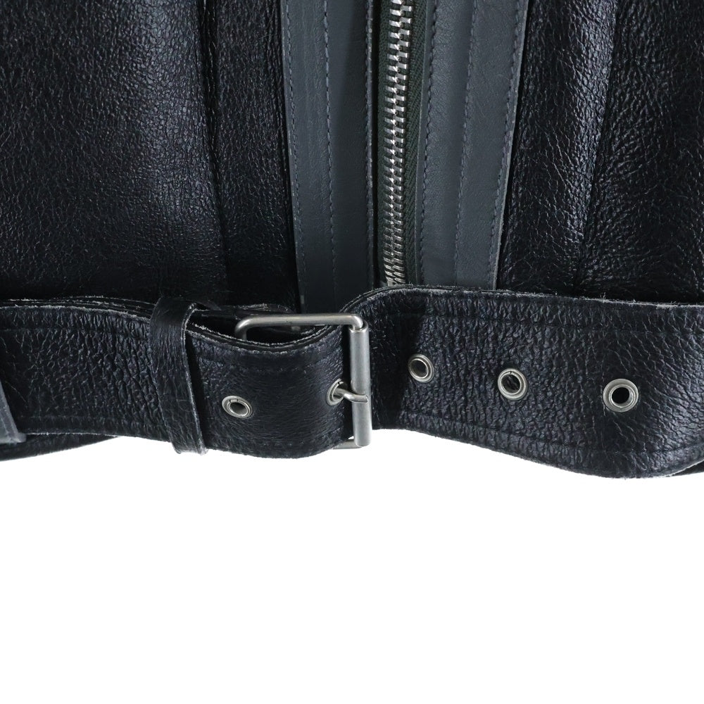 KENZO(ケンゾー) シリアングトリム リバーシブル レザー/ムートンジャケット ブラック/ホワイト FE65LB2030AA