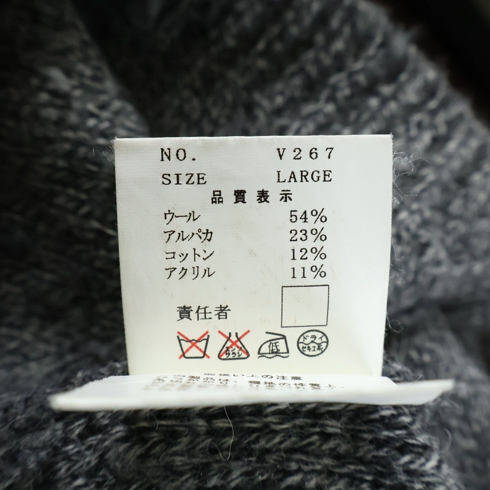 UNDERCOVERISM(アンダーカバイズム) 袖サーマル切替 ウール クルーネックニット グレー/ブラック