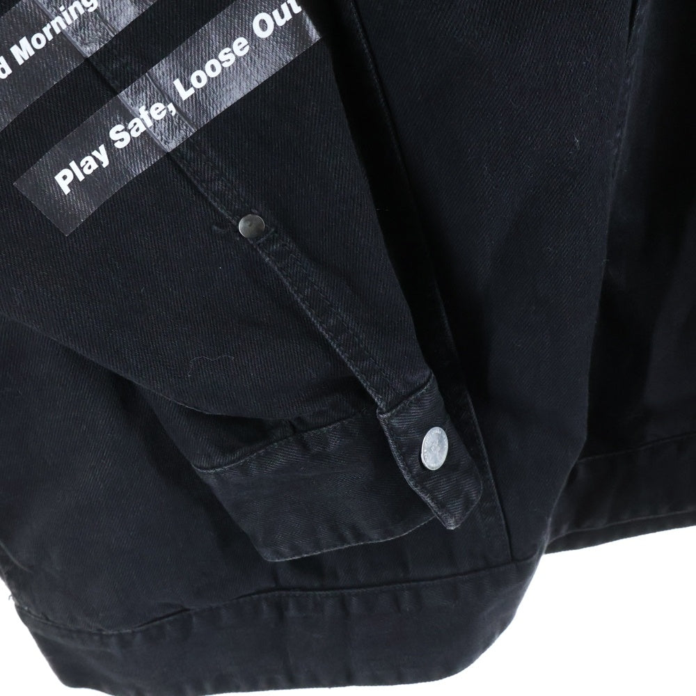 RAF SIMONS(ラフシモンズ) 18SS Oversized Denim Jacket 権力の美学 オーバーサイズド デニムジャケット ブラック 181-723-10031