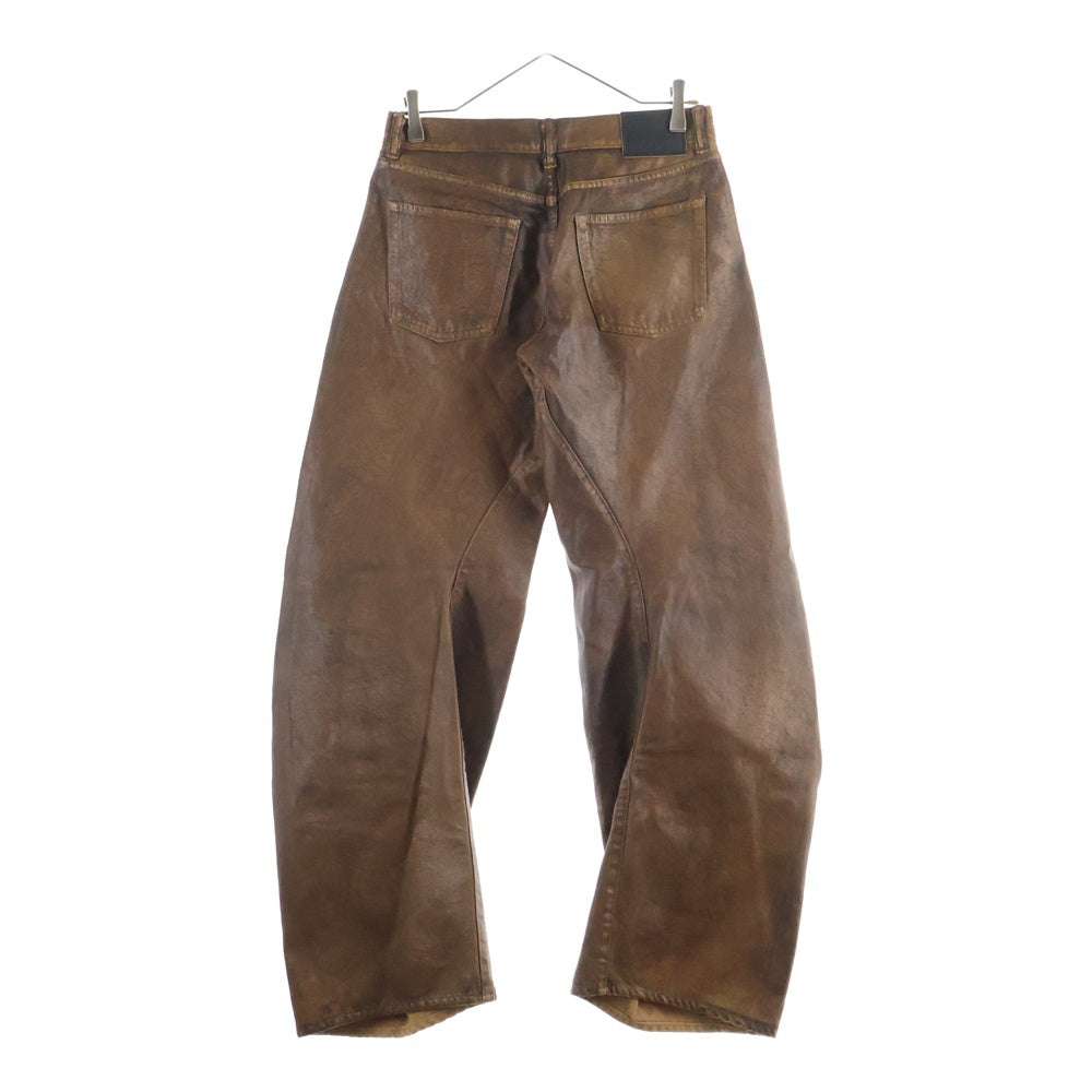 Acne Studios(アクネ ストゥディオズ) Loose Fit Jeans 2006f In Cognac ワックス加工 ルーズフィット バギー パンツ レディース ブラウン FN-WN-TROU001346