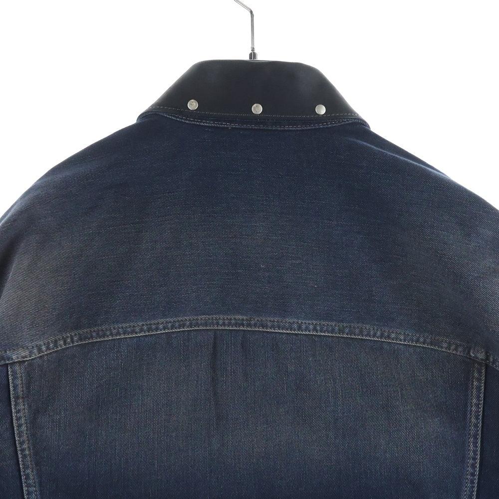Acne Studios(アクネ ストゥディオズ) レザー切り替え オーバーサイズ デニムジャケット インディゴ FN-UK-OUTW000058