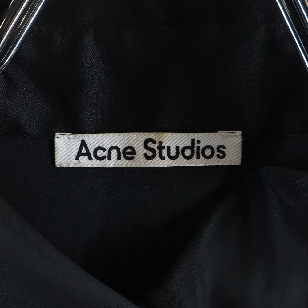 Acne Studios(アクネ ストゥディオズ) 襟付き ロングスリーブ ポリエステルシャツ 長袖シャツ ブラック レディース FN-WN-BLOU001085AC0704