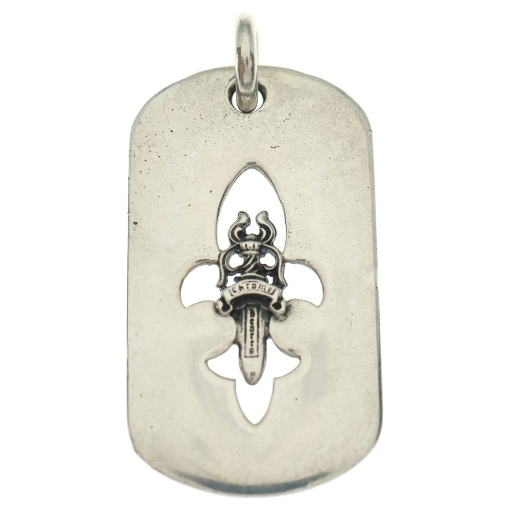 CHROME HEARTS(クロムハーツ) D TAG LRG ラージドッグタグ フレアダガー ネックレストップ シルバー