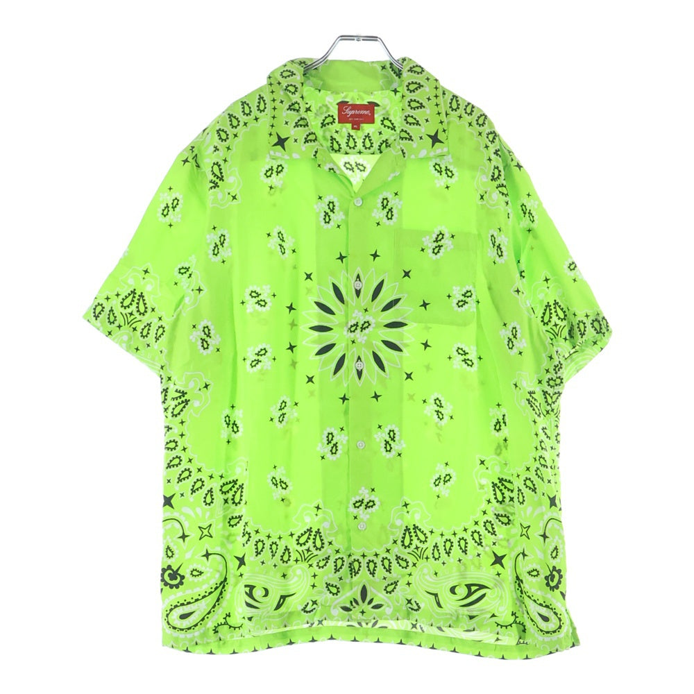 SUPREME(シュプリーム) 21SS Bandana Silk S/S Shirt バンダナ柄 シルク 半袖シャツ ライトグリーン