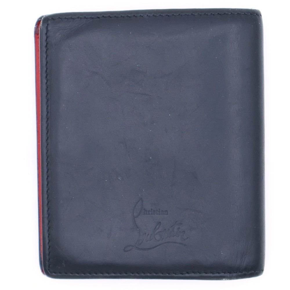 CHRISTIAN LOUBOUTIN(クリスチャンルブタン) パネトーネ スタッズ 二つ折り財布 コンパクトウォレット コインケース ブラック
